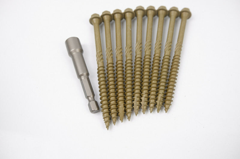HEX HEAD LANDSCAPE SCREWS SLEEPER DECKING FIXING TIMBERFIX TIMBERLOK IN-DEX TYPE