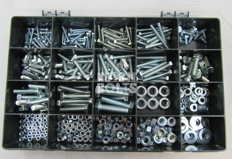 Grade 8.8 Assorted Box kit M4,M5 M6 M8 M10 Nuts And Bolts Setscrews Bright Zinc