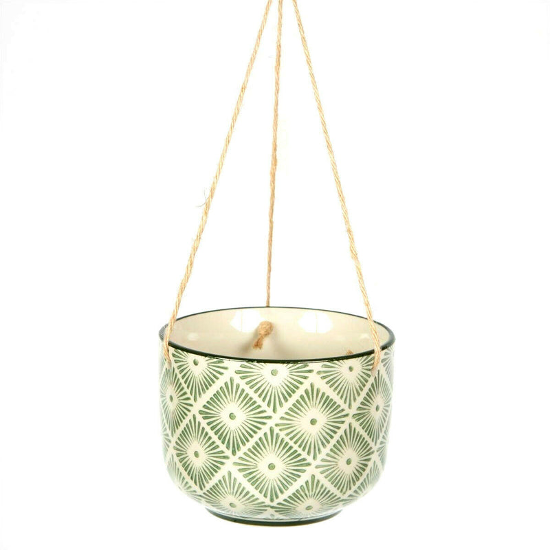 Set of 3 Hanging Ceramic Flower Plant Pot House Indoor Outdoor Houseplant Garden