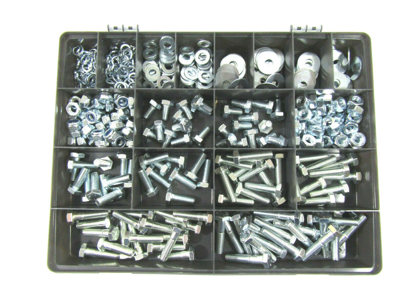 M10 grade 8.8 Nuts and Bolts and Penny Washer Assortment Box Kit Set Spring Wash