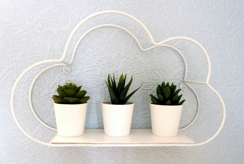 Sass and Belle Children White Cloud Shelf Nursery Bedroom Home Baby Wall Weather