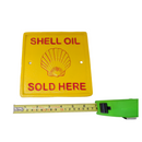 Cast Iron Shell Oil Sold Here Square Sign Plaque Wall Garage Petrol Workshop