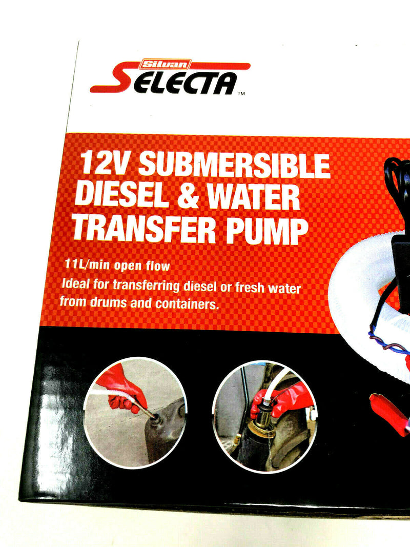 12V FUEL WATER DIESEL TRANSFER PUMP/FILTER SUBMERSIBLE PORTABLE CLIP ON BATTERY