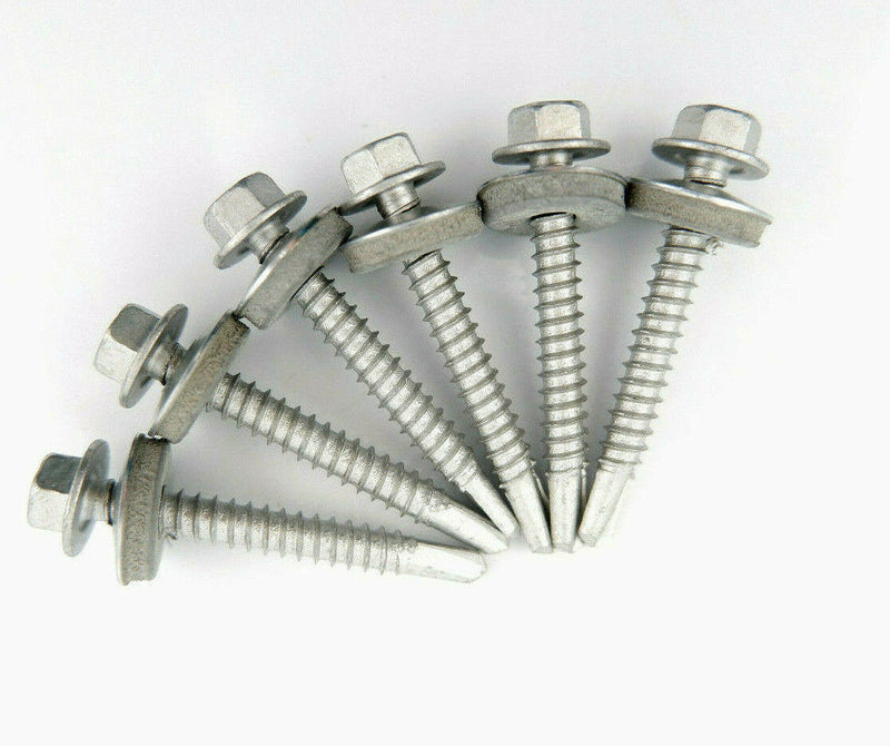 (Pack OF 100) 5.5 x 51mm Tech Screws for roofing & cladding self drill tek screw