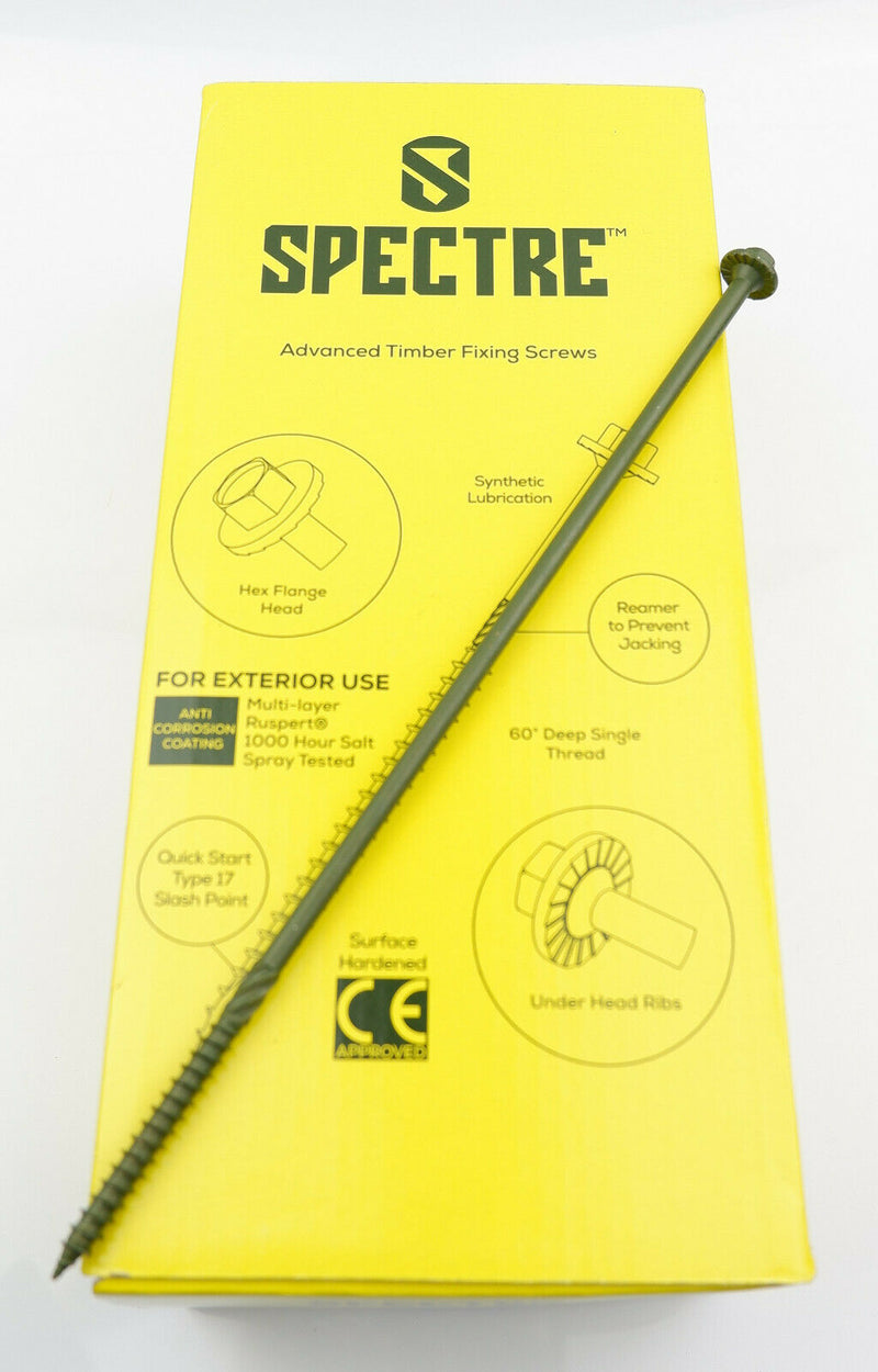 Spectre Landscape Screws Timber Sleeper Decking Fencing Fixing Hex Head 50 Pack