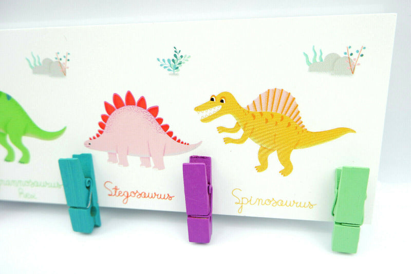 Roarsome Dinosaurs Peg Display Hanging Board Childrens Kids Baby Art Photo Memo