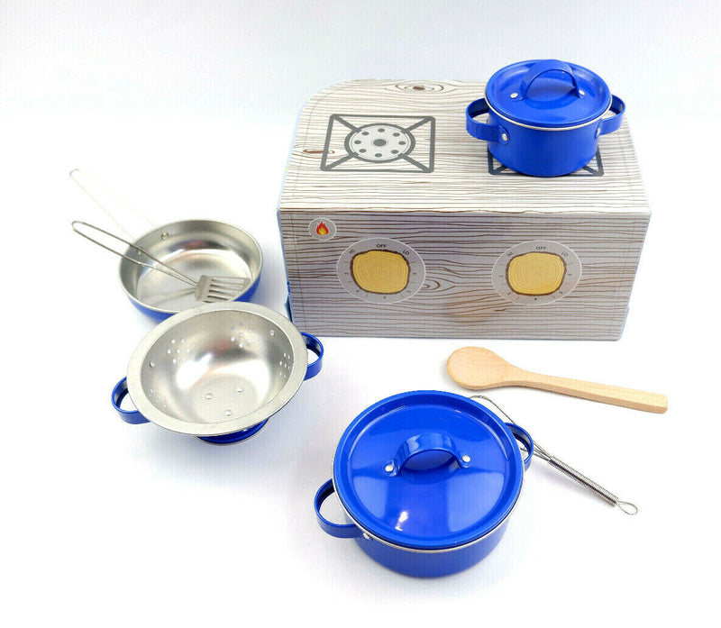 Sass and Belle Children Toy TeaSet Cooking set Kitchen Suitcase Metal Tin