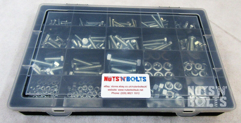 Grade 8.8 Assorted Box kit M4,M5 M6 M8 M10 Nuts And Bolts Setscrews Bright Zinc