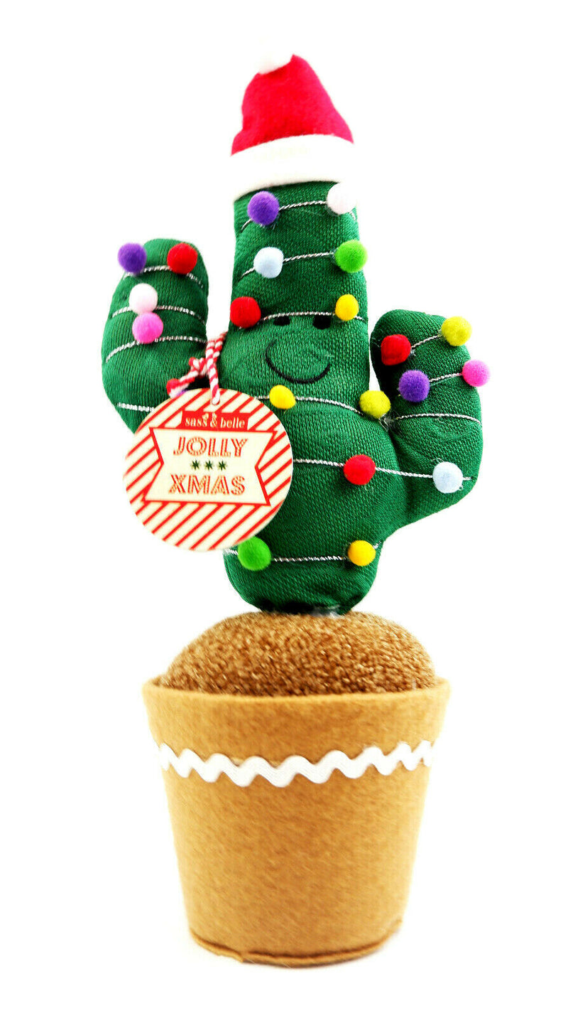 Sass and Belle Large Knitted Festive Cactus Christmas Decoration Funky