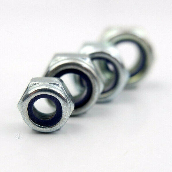 Metric Fine Extra Fine 10.9 Grade High Tensile Nyloc Nuts M8 To M24 Bright Zinc
