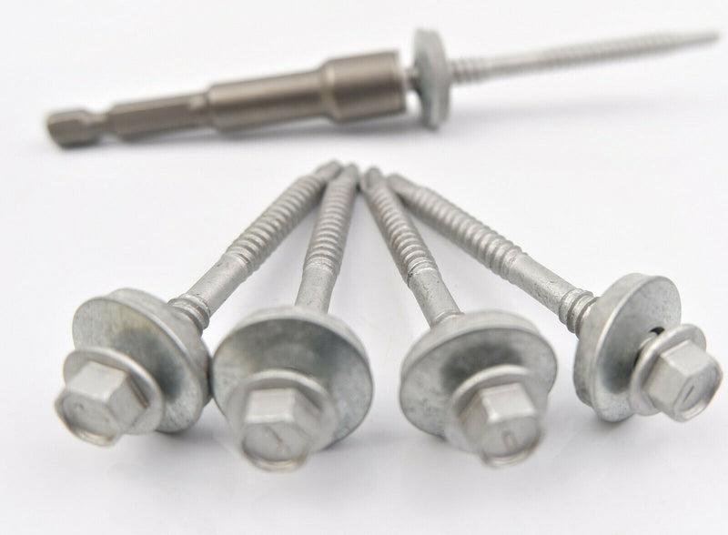 (Pack OF 100) 5.5 x 65mm Tech Screws for roofing & cladding self drill tek screw