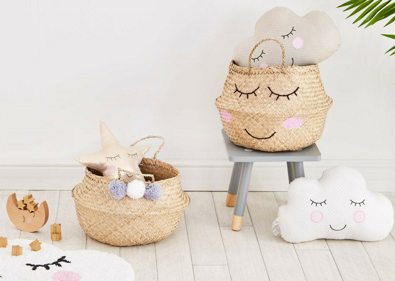 Sweet Dreams Basket Seagrass Storage Perfect for a Nursery or Kid's Bedroom