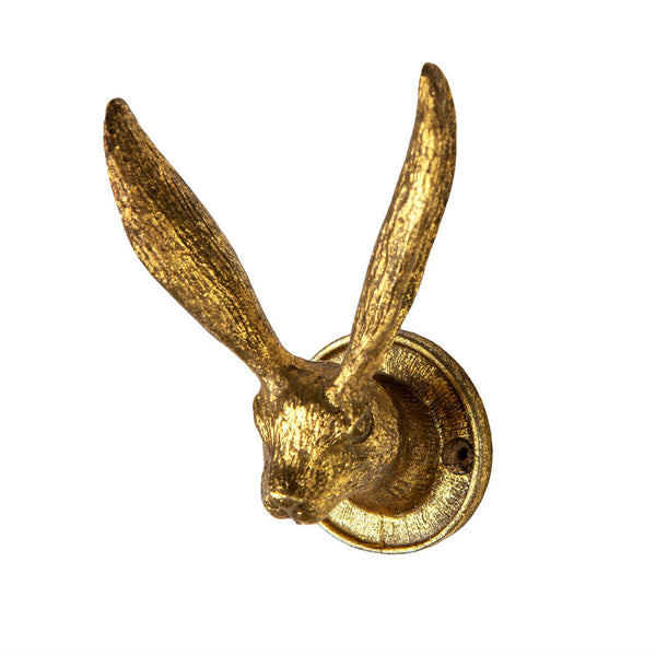 Sass & Belle Vintage Gold Rabbit Ears Metal Pewter Coat Bag Hat Hook Hanger