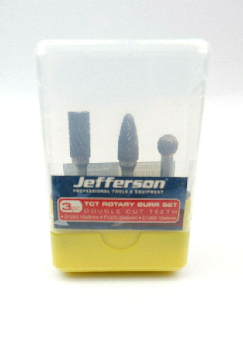 Jefferson 3pc TCT rotary burr Rotary Burr Set in Mini-Box Tungsten Carbide HSS