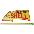 Cast Iron Fill Up With Shell Curved Arrow Sign Wall Plaque Garage Petrol Logo