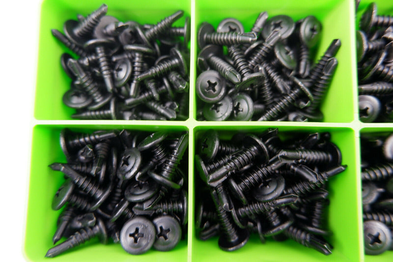BLACK SELF DRILLING CAR INTERIOR PANEL SCREWS - SELF TAPPING ZINC