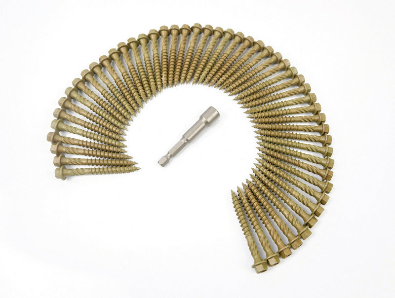 HEX HEAD LANDSCAPE SCREWS SLEEPER DECKING FIXING TIMBERFIX TIMBERLOK IN-DEX TYPE