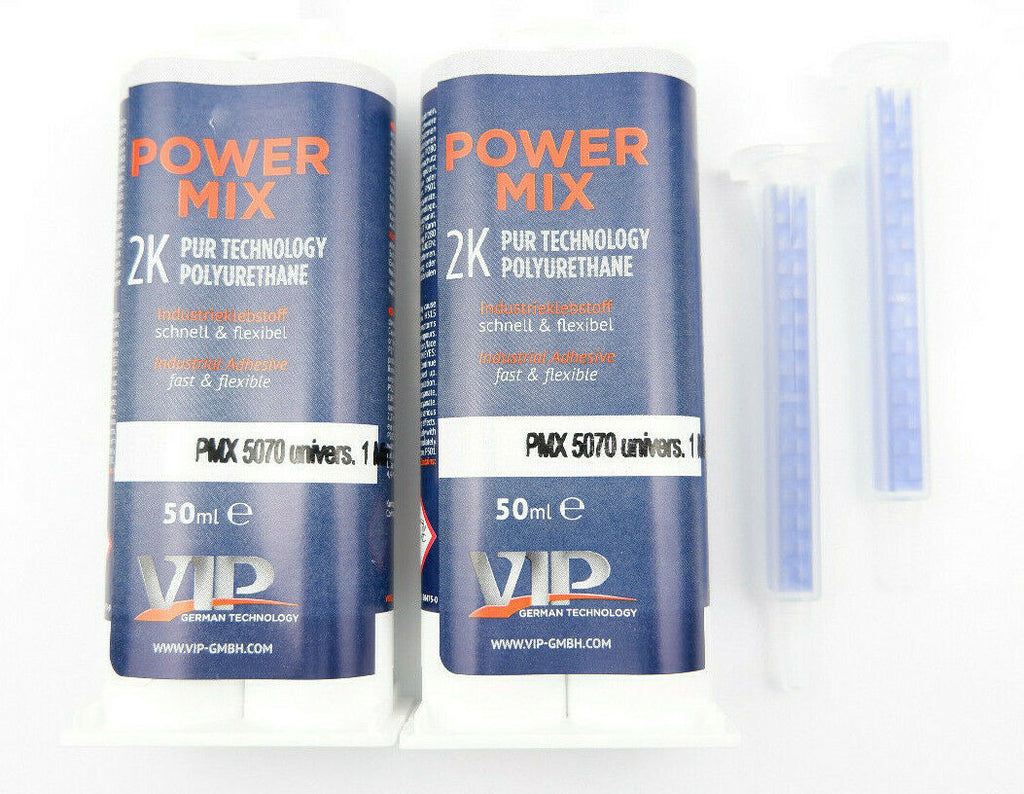 2 x VIP21B Power Mix 2K Polyurethane universal Repair Adhesive - Black
