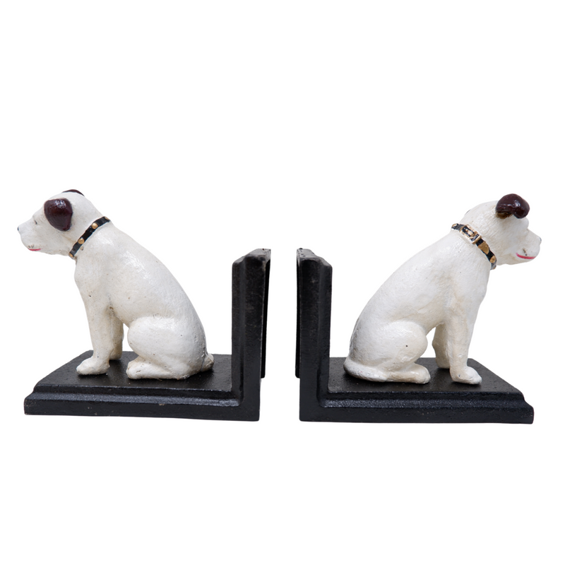 Cast Iron HMV Nipper Dog Bookends Ornament Terrier Figurine Books Cds Vinyls Lps