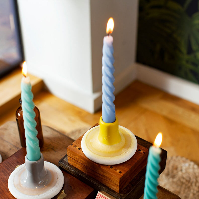 Sass & Belle Mojave Glaze Candlestick Holder Rustic Texture Various Colours