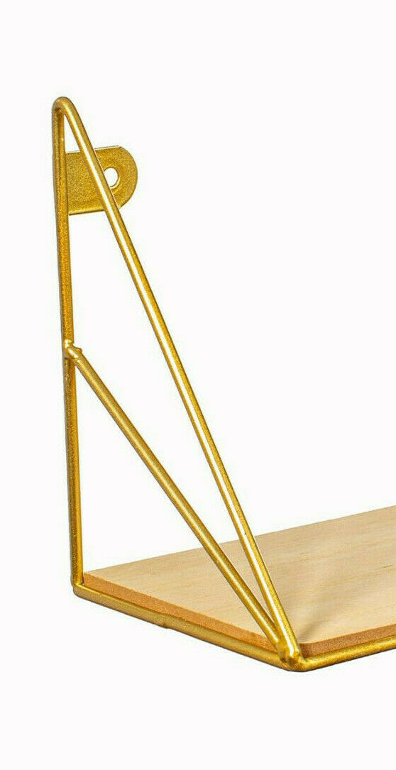 Sass & Belle Gold Loft Metal Wall Shelf Modern Storage Hanging Hallway Shelves