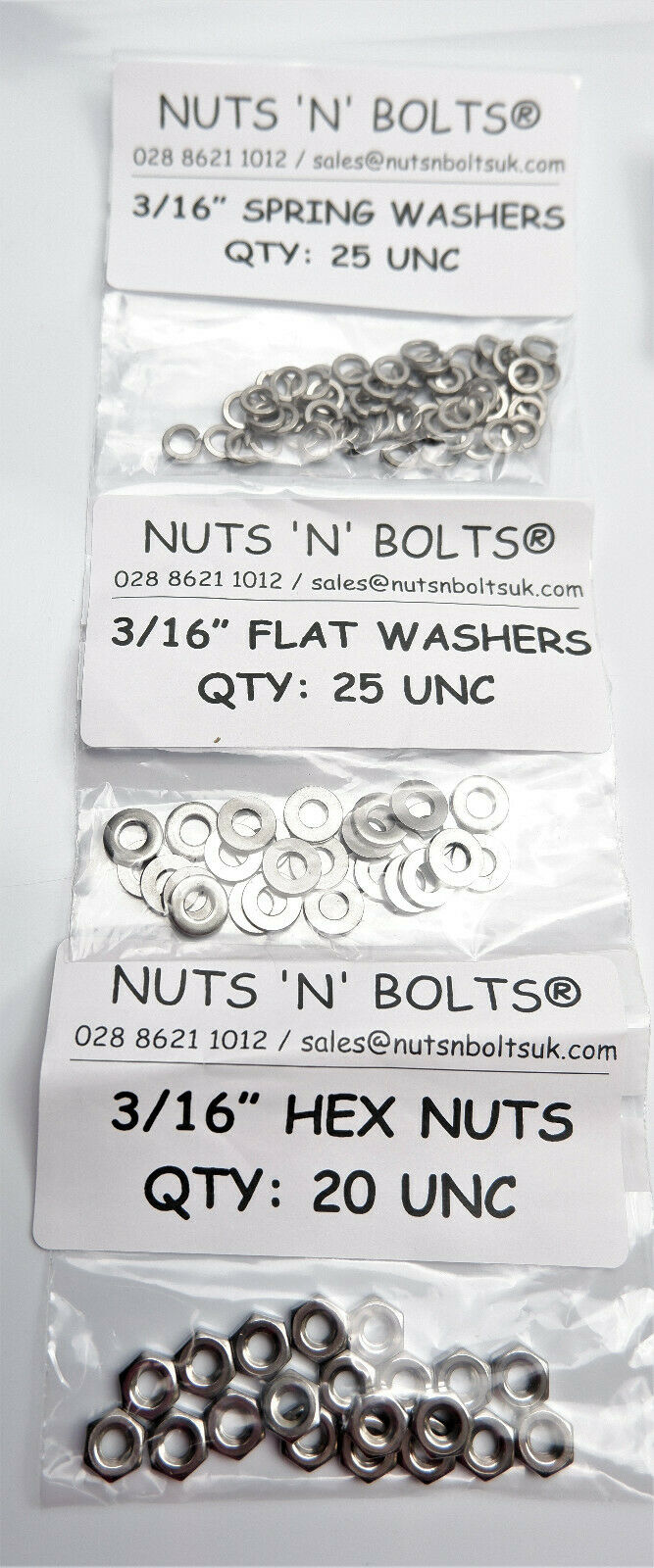 UNF 450+ Stainless Steel Hex Bolts, Nyloc Nuts & Washer Assorted Pack Kit A2