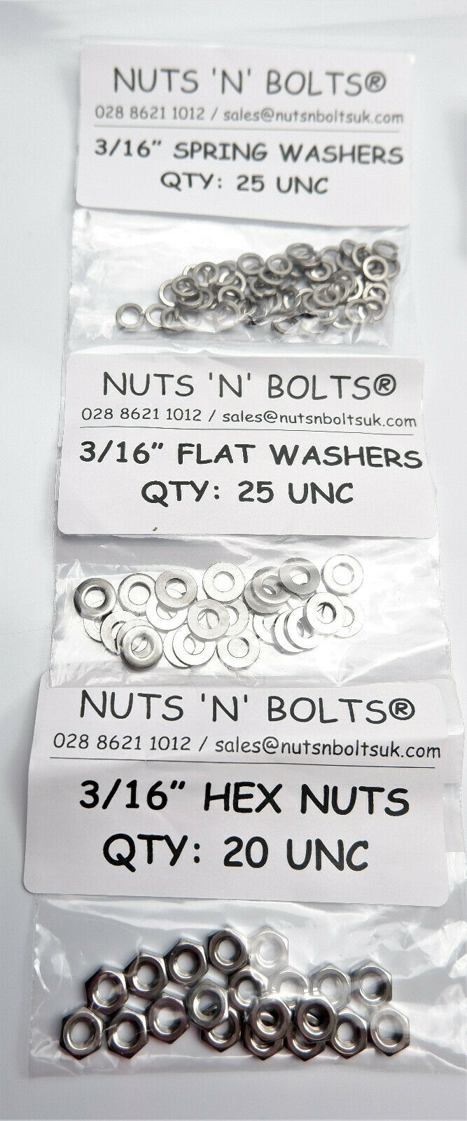 UNF 450+ Stainless Steel Hex Bolts, Nyloc Nuts & Washer Assorted Pack Kit A2