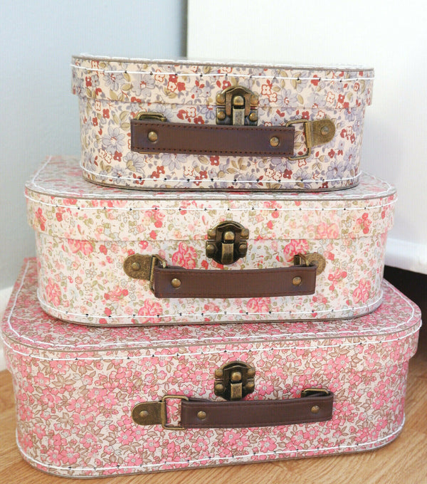 Sass and Belle Floral Vintage Style Retro Flowers Suitcase Home Storage Box
