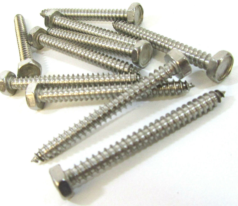 4.2mm x 45mm Hex Head Self Tappers Stainless Steel Tapping Bolt Head Driver Bit