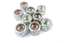 Pack of 10, 5/8" UNC Coarse Thread Nyloc Nuts , bright zinc plated, 15/16"AF