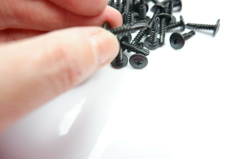 BLACK SELF DRILLING CAR INTERIOR PANEL SCREWS - SELF TAPPING ZINC