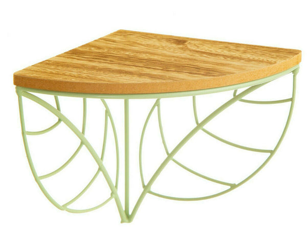 Sass & Belle Green Wall Mounted Corner Shelf Wire Rack Storage Display Decor