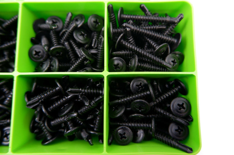 BLACK SELF DRILLING CAR INTERIOR PANEL SCREWS - SELF TAPPING ZINC