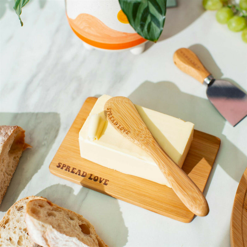 Sass & Belle Spread Love Bamboo Butter Board And Knife Child Planet Friendly