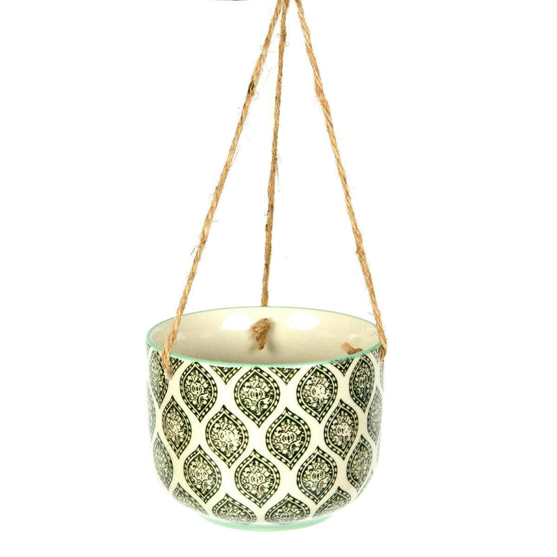 Set of 3 Hanging Ceramic Flower Plant Pot House Indoor Outdoor Houseplant Garden