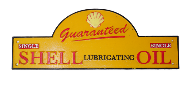 Cast Iron Large Domed Shell Oil Sign Advertising Garage Sign Wall Gate Shop