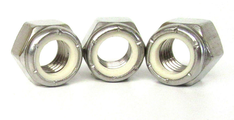 1/2" UNC 13 TPI UNC A2 STAINLESS NYLOC NUTS IMPERIAL HEX NYLON INSERT NUT 3/4"