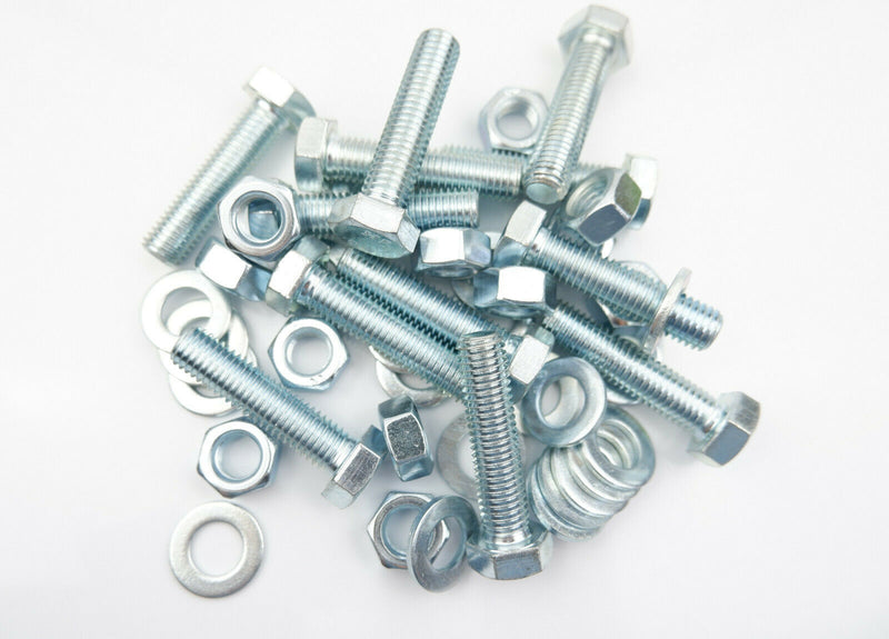 grade 8.8 M12 x 50 sets setscrews fully threaded bolts zinc plated Pack of 12