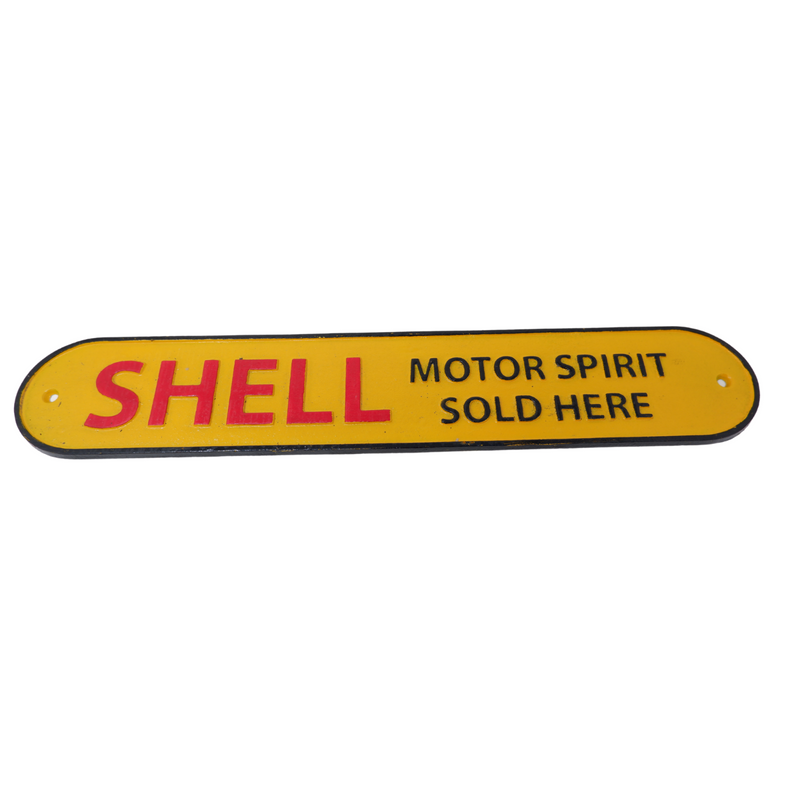 Large 51cm Shell Cast Iron Sign Plaque Door Wall Garage Gate Petrol Fuel Oil