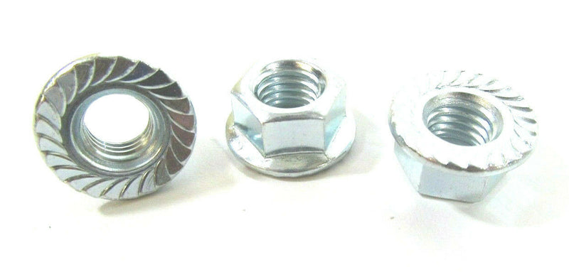 M10 10mm ZINC PLATED HEX SERRATED FLANGE NUTS NUT BZP DIN 6923 BW