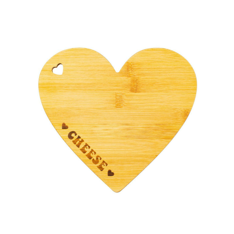 Sass & Belle Bamboo Heart Shaped Cheese Board & Knife Planet Friendly Home Decor