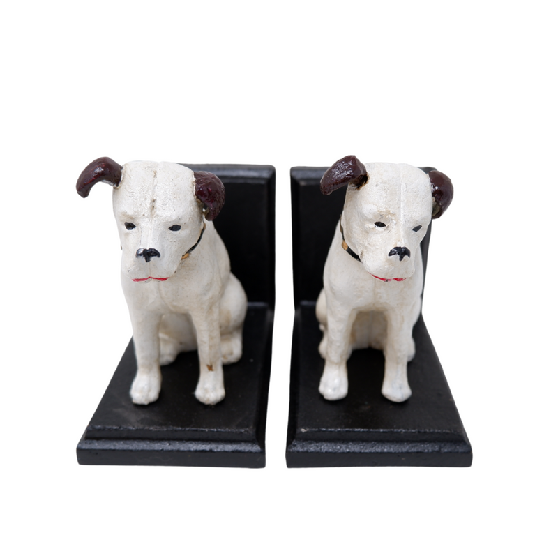 Cast Iron HMV Nipper Dog Bookends Ornament Terrier Figurine Books Cds Vinyls Lps