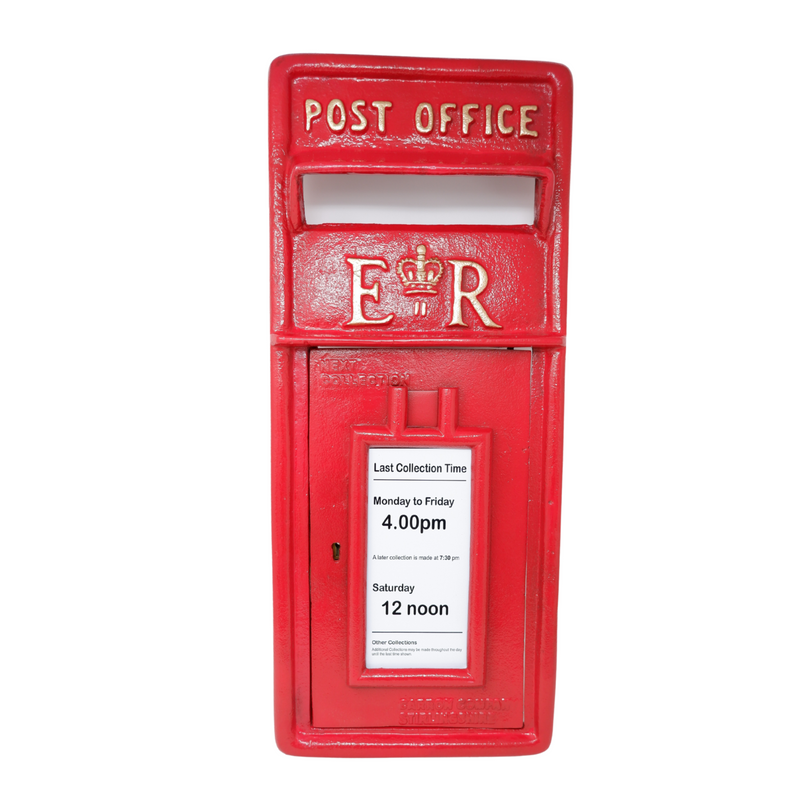 Royal Mail Cast Iron Post Letterbox Front Post Office Red FRONT ONLY with 2 Keys