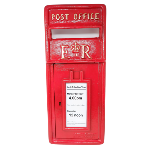 Royal Mail Cast Iron Post Letterbox Front Post Office Red FRONT ONLY with 2 Keys