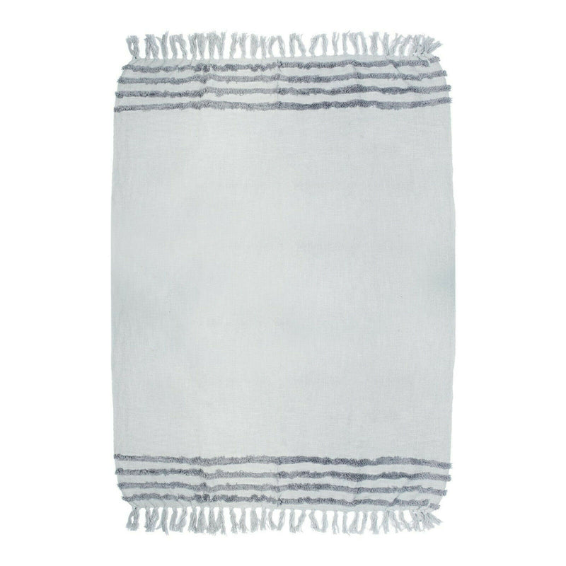 Sass & Belle - Tufted Grey Blanket Cotton Throw Home Decor Bedspread Chair Warm