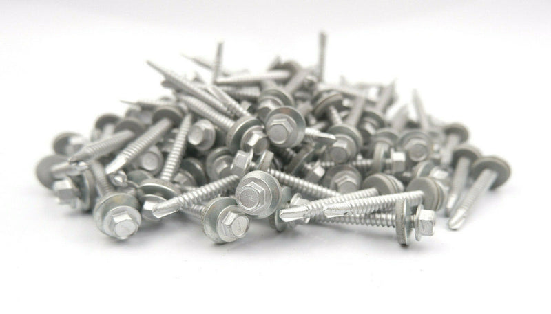 (Pack OF 100) 5.5 x 51mm Tech Screws for roofing & cladding self drill tek screw