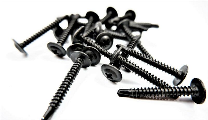 BLACK SELF DRILLING CAR INTERIOR PANEL SCREWS - SELF TAPPING ZINC