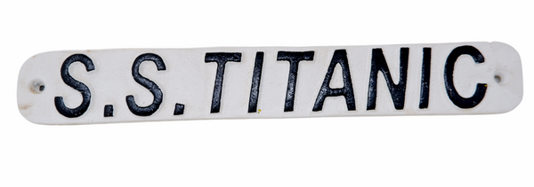 Cast Iron S. S. Titanic Black and White Hand Painted Metal Wall Sign Plaque Ship