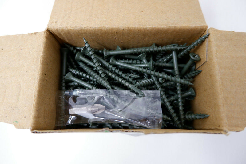 Green Decking Screws 50-75 mm Weather Treated Pozi Countersunk Fencing Fasteners