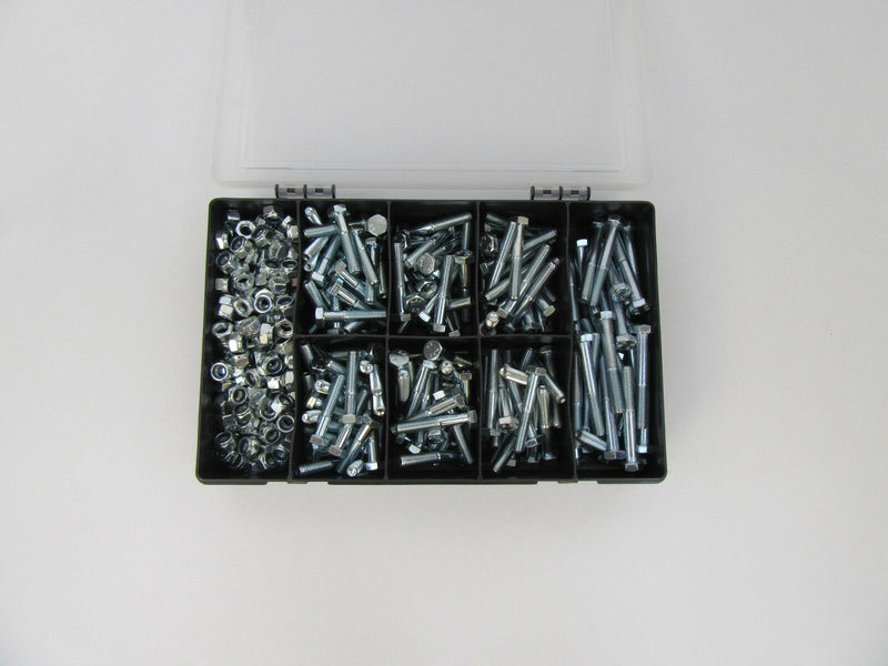 380 pcs M8 Shear Bolt and Nyloc Lock Nuts Assortment kit box set grade 8.8